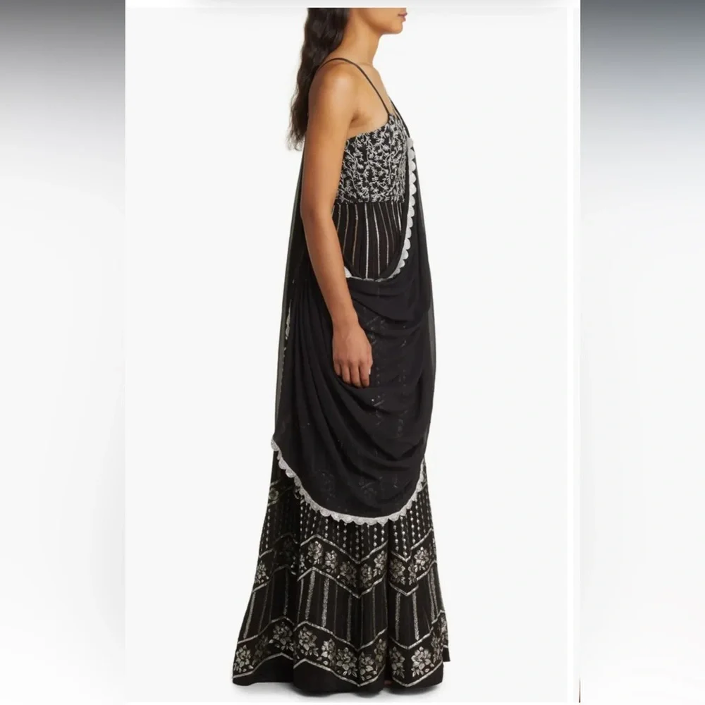 Sani Black and Silver Anarkali - Picture 4 of 14